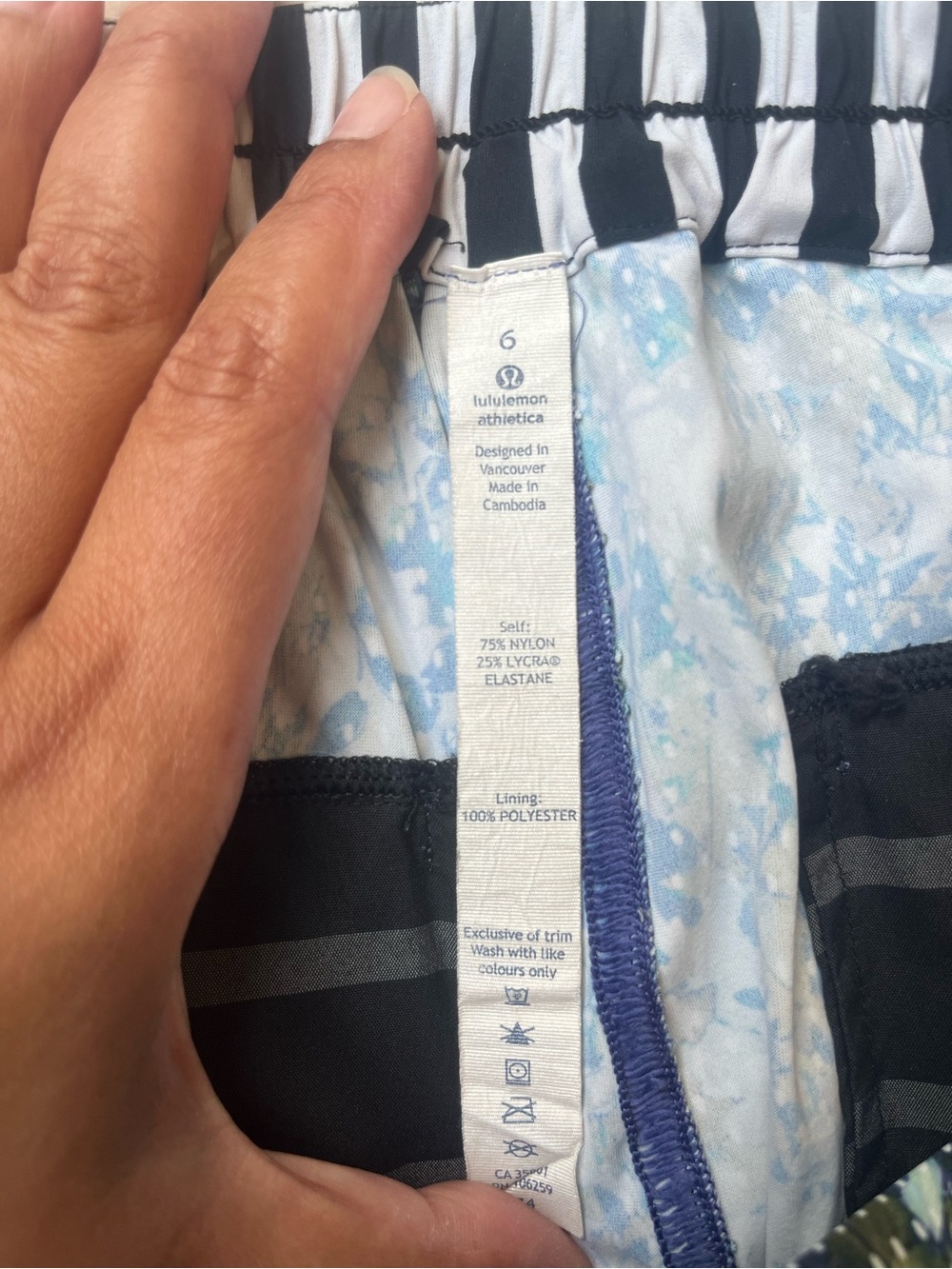 Lululemon Athletica Navy Multi Floral Athletic Shorts - Picture 4 of 9